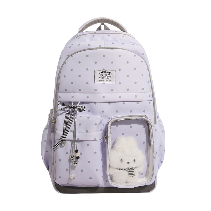 Playful Polka Dot Backpack with Transparent Window Stornfield