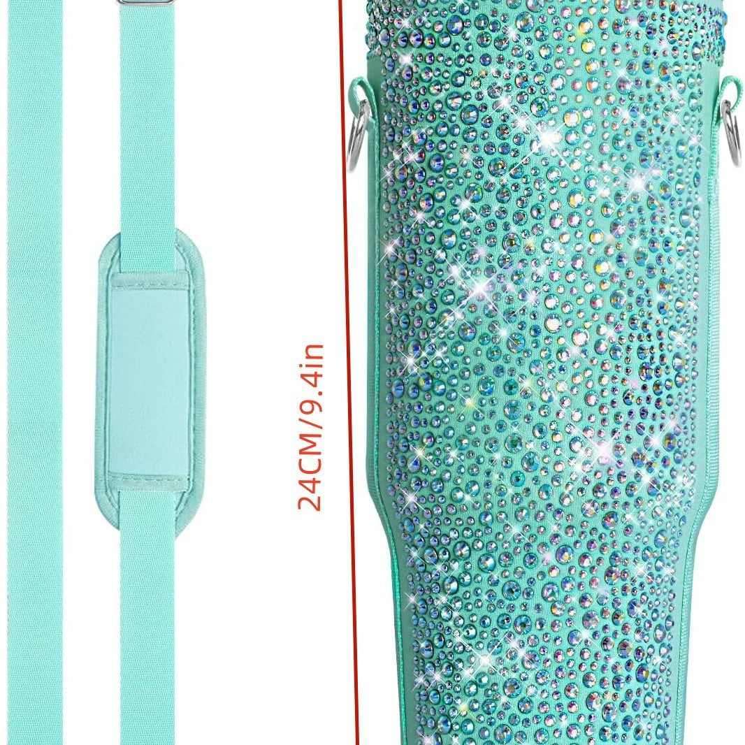 Ladies drinking bottle cover with sparkling rhinestones Stornfield