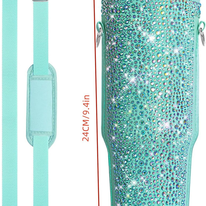 Ladies drinking bottle cover with sparkling rhinestones Stornfield