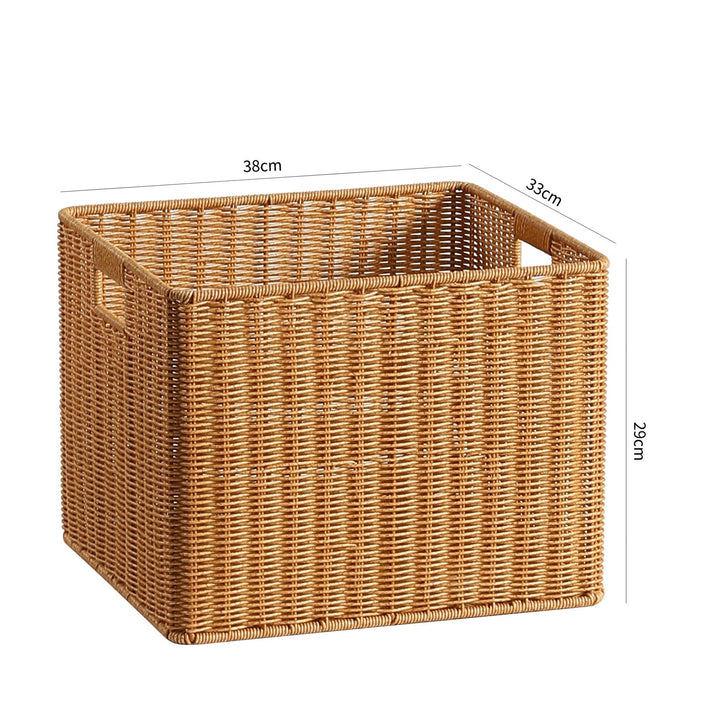 Handwoven Rectangular Storage Basket with Cut-Out Handles Stornfield