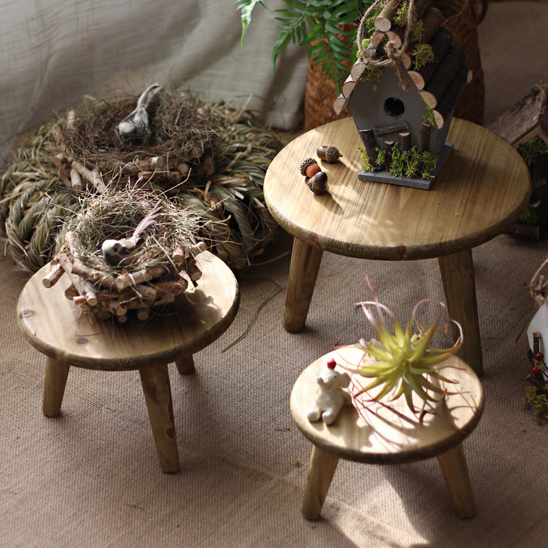 Stylish side table made of natural wood Stornfield