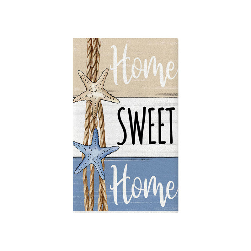 Oversized Quick-Dry Microfiber Beach Towel with Nautical Seashell Print