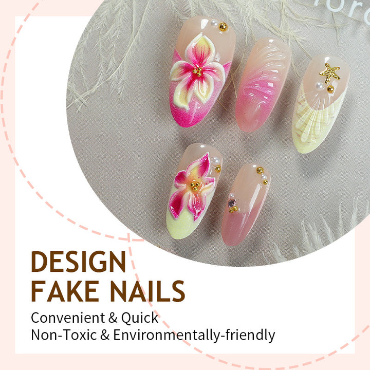 Creative nail art set with elegant flower designs Stornfield