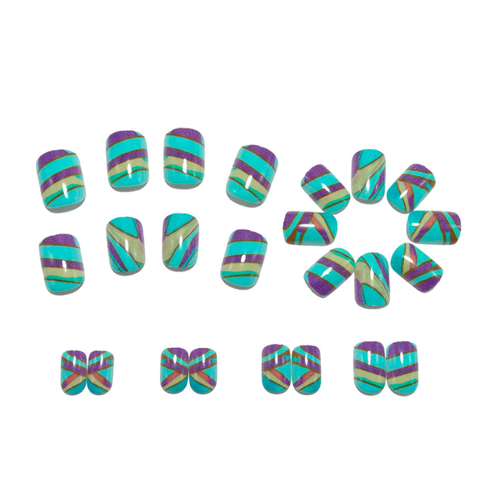 Creative artificial nails with modern geometric patterns Stornfield