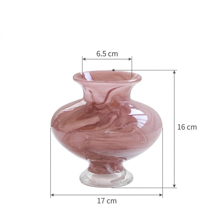 Handblown Swirled Pedestal Accent Glass Vase Stornfield