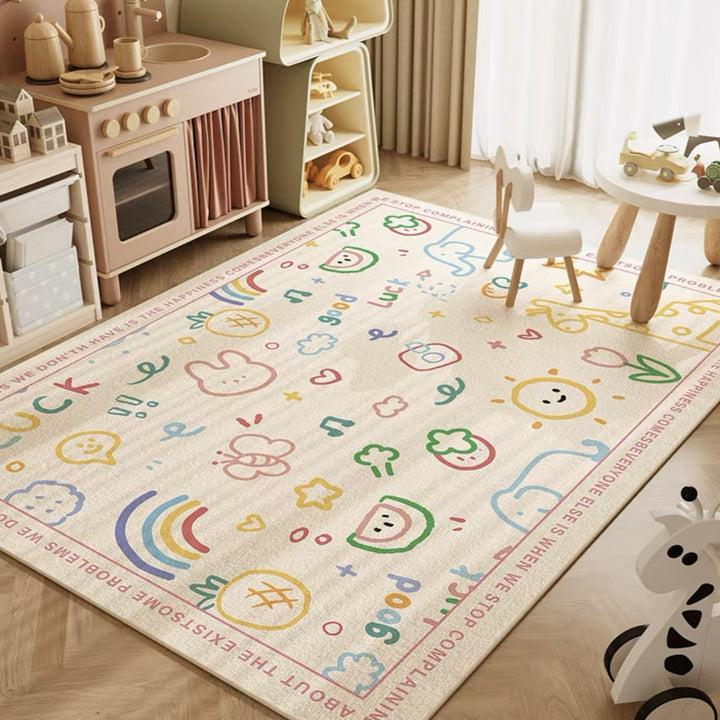 Children's Playful Cat-Themed Area Rug Stornfield