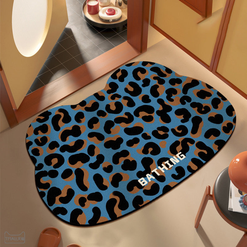 Plush Leopard Print Area Rug