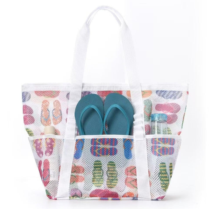 Mesh Beach Bag with Colorful Design Stornfield