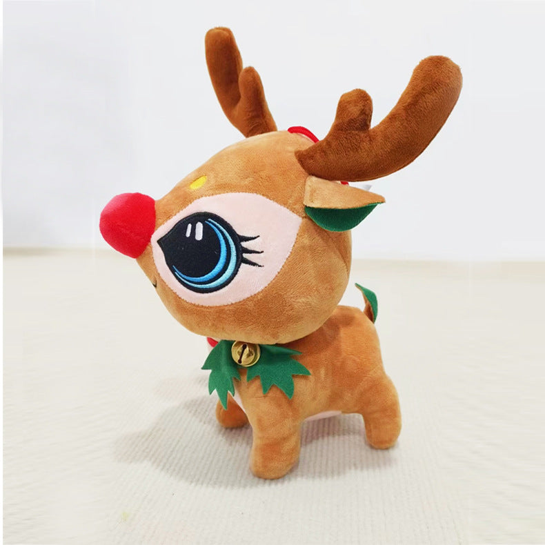 Plush reindeer with Christmas hat