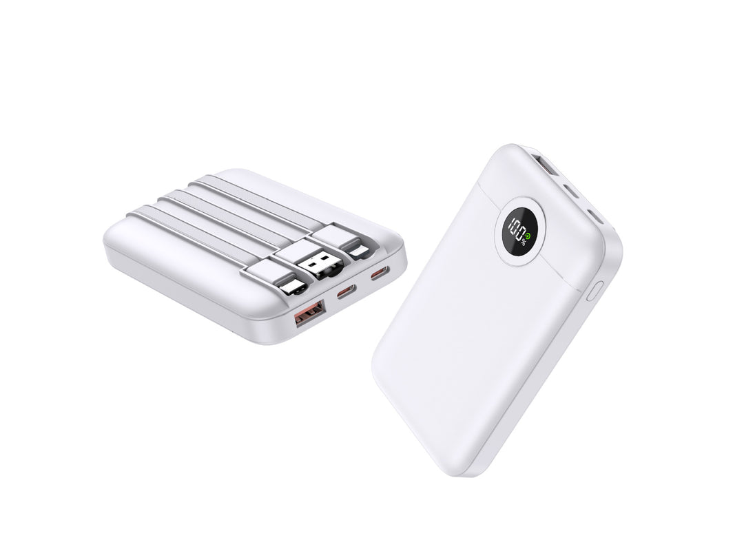 Portable power bank with intelligent cable management and LED charging status display Stornfield