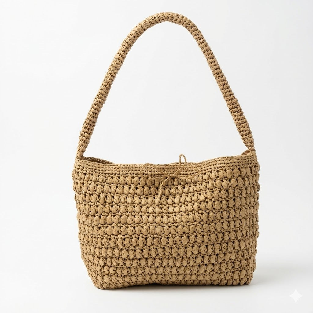 Spacious macramé bag with wide straps Stornfield