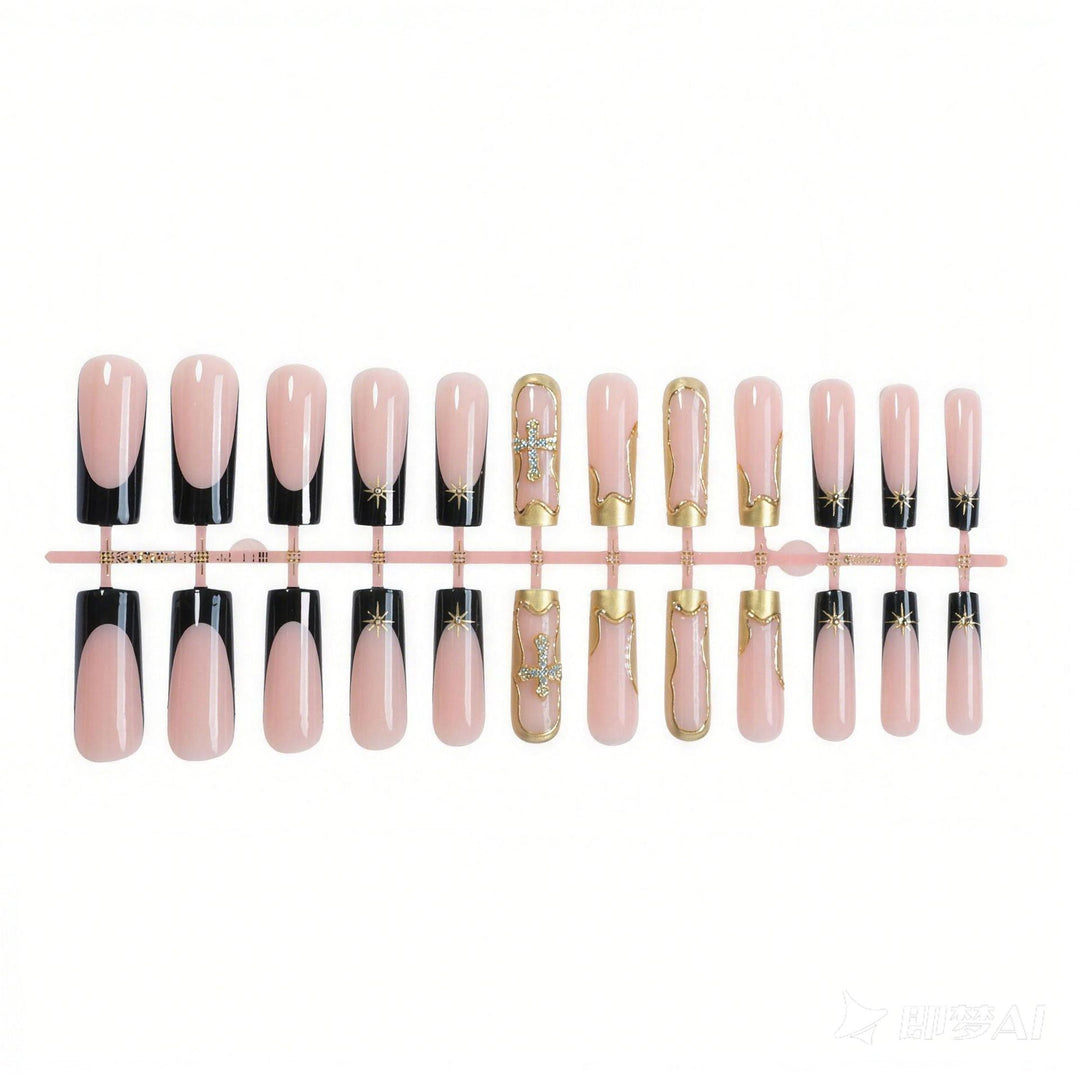 Designer artificial nail set with glamorous decorations Stornfield
