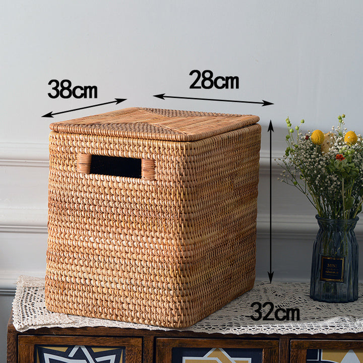 Women rectangular rattan storage basket Stornfield