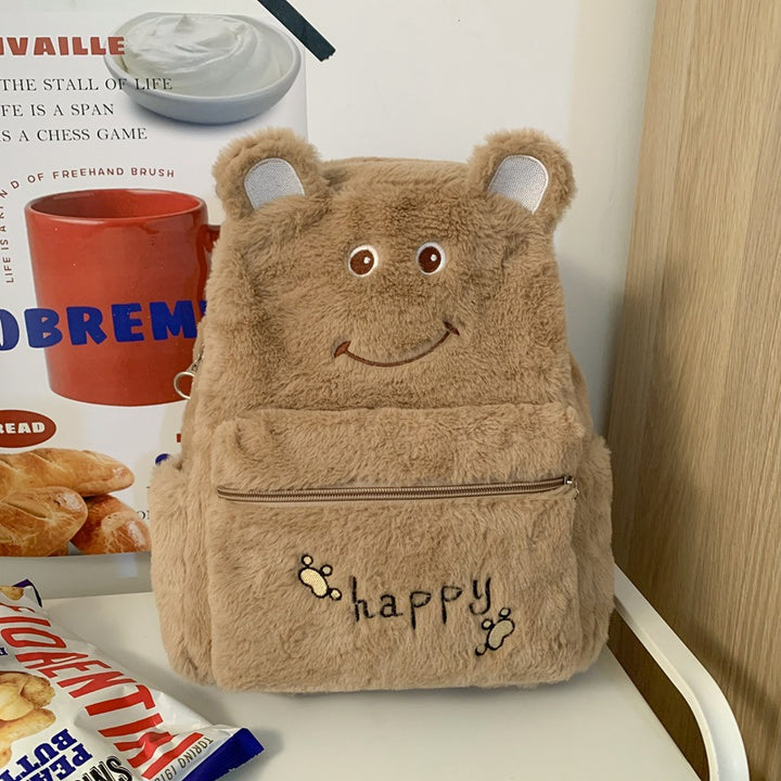 Plush Bear-Themed Backpack