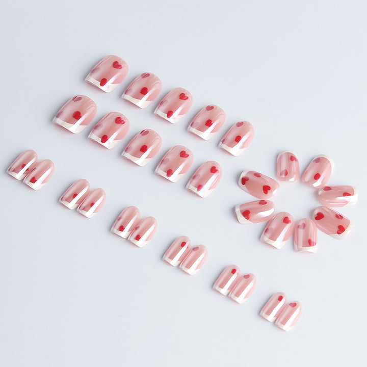 Heart-Embellished Gel Nail Art Set Stornfield