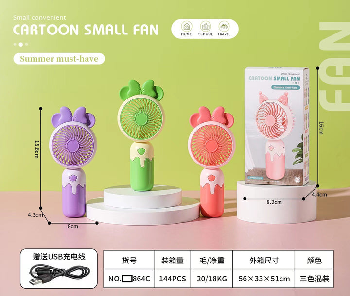 Unisex Cartoon Hand Fan with Cute Animal Design Stornfield