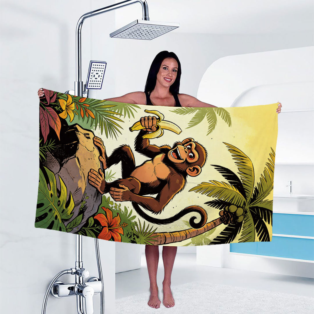 Artistic Gorilla Print Bath Towel Stornfield