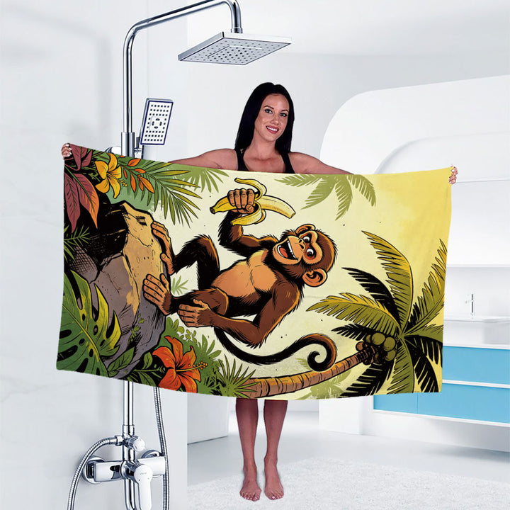 Artistic Gorilla Print Bath Towel Stornfield