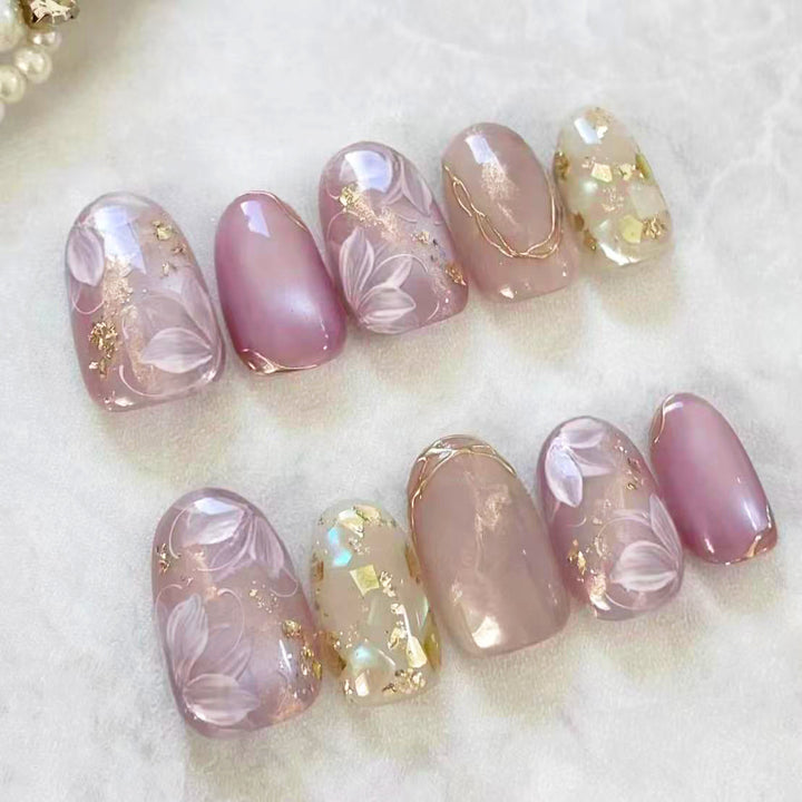 Elegant Decorative Press-On Nails