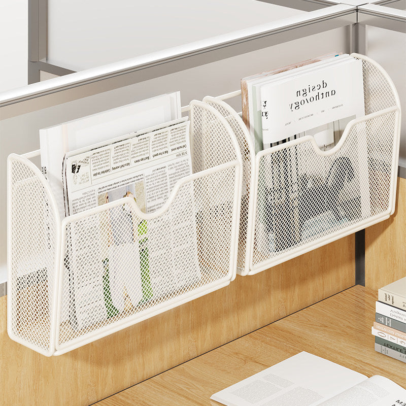 Mesh Partition-Mount Desk File and Magazine Organizer