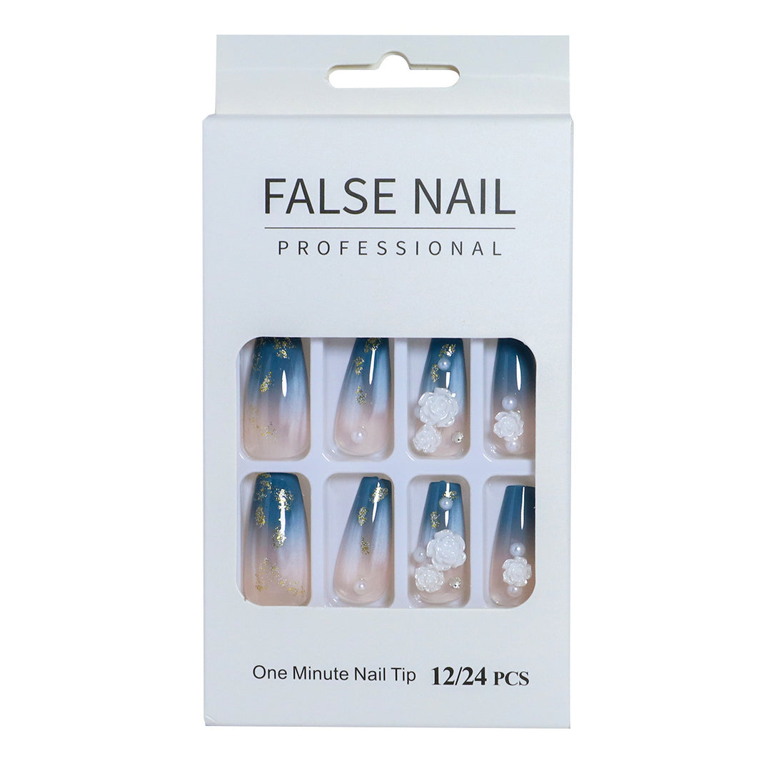 Decorative Press-On Nail Set with 3D Accents Stornfield