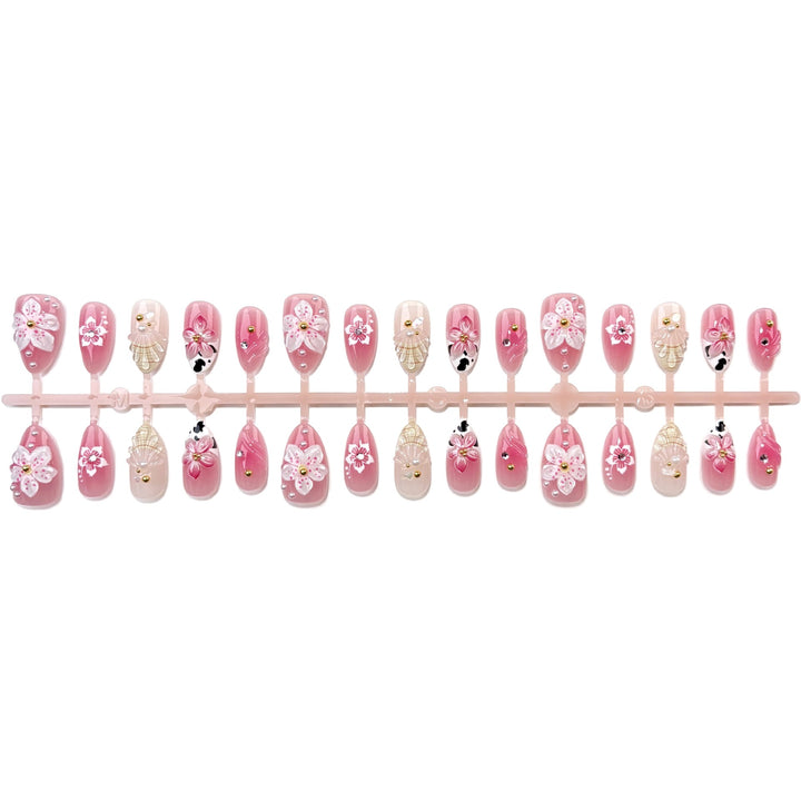Floral-Embellished Press-On Nail Art Set 1790746315