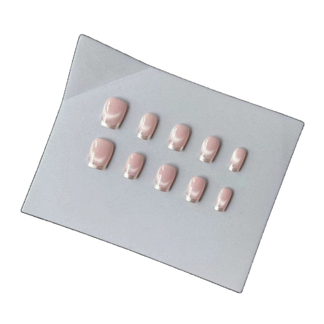 High-Quality Press-On Nail Set with Natural French Tip Design