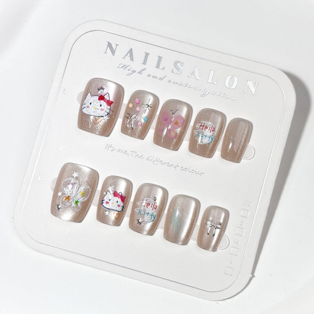 Whimsical Character-Themed Press-On Nail Art Set