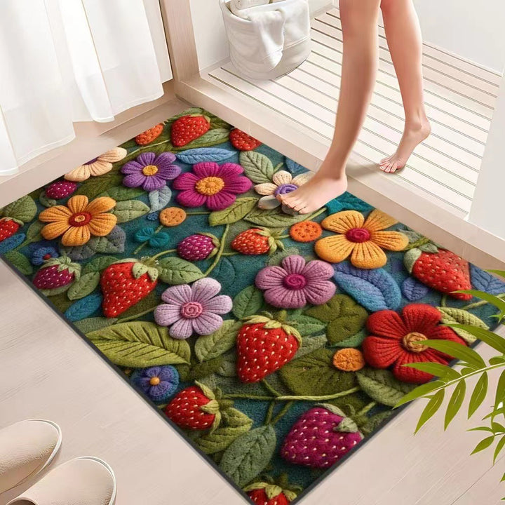 Floral Textured Indoor Mat Stornfield