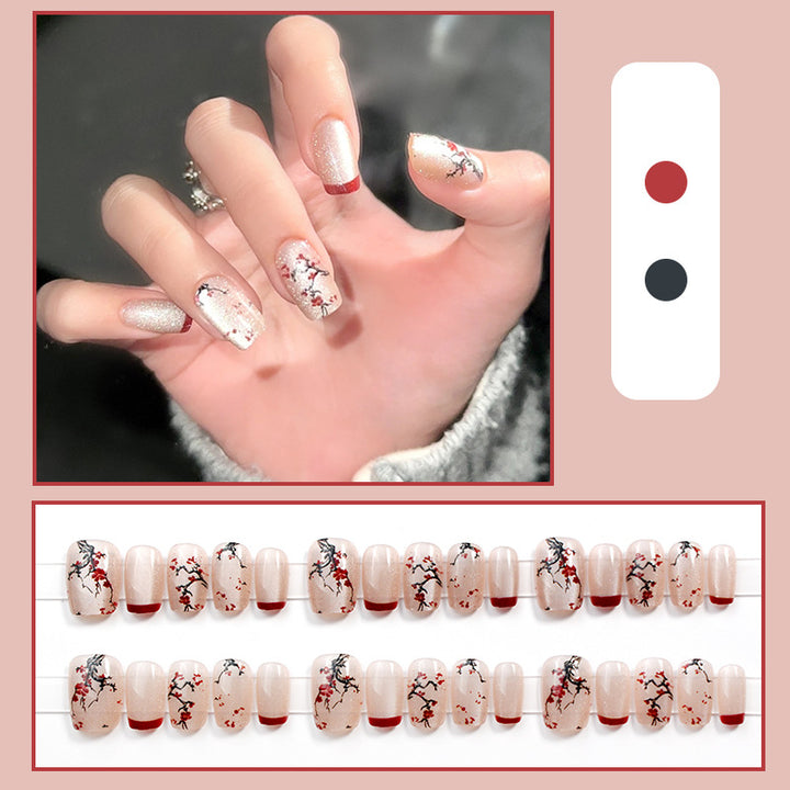 Elegant Floral Artistic Press-On Nails Stornfield