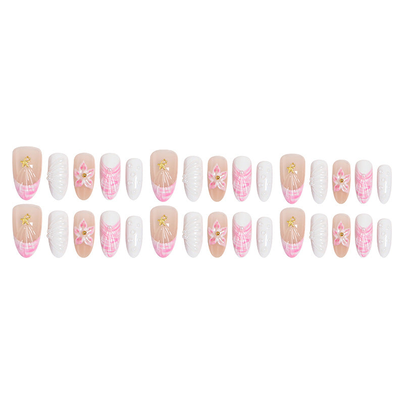 Artificial Nail Set with Floral and Glamorous Accents Stornfield