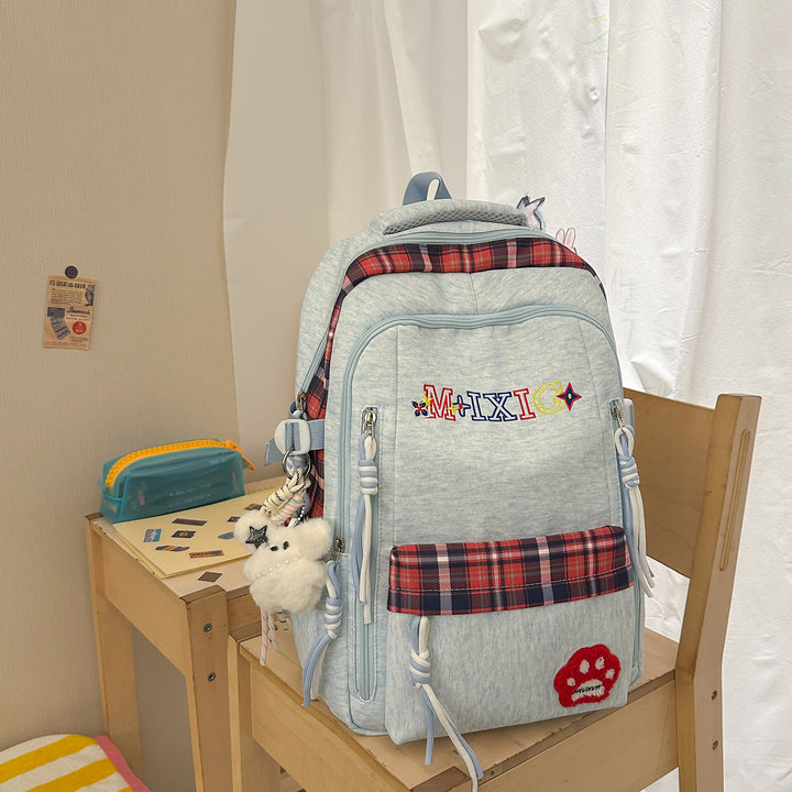 Playful Plaid Print Backpack Stornfield
