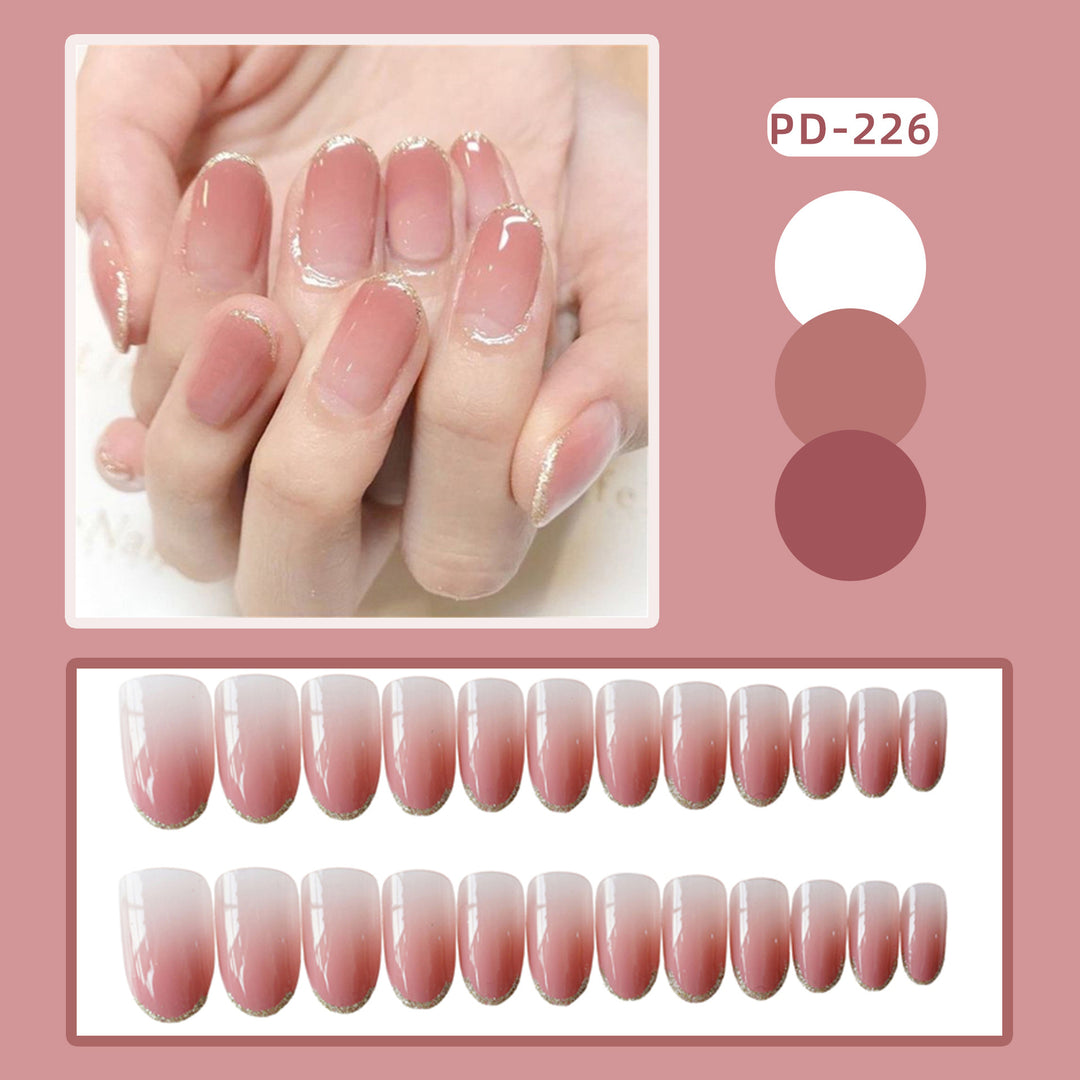 Glossy French Tip Press-On Nails Set Stornfield
