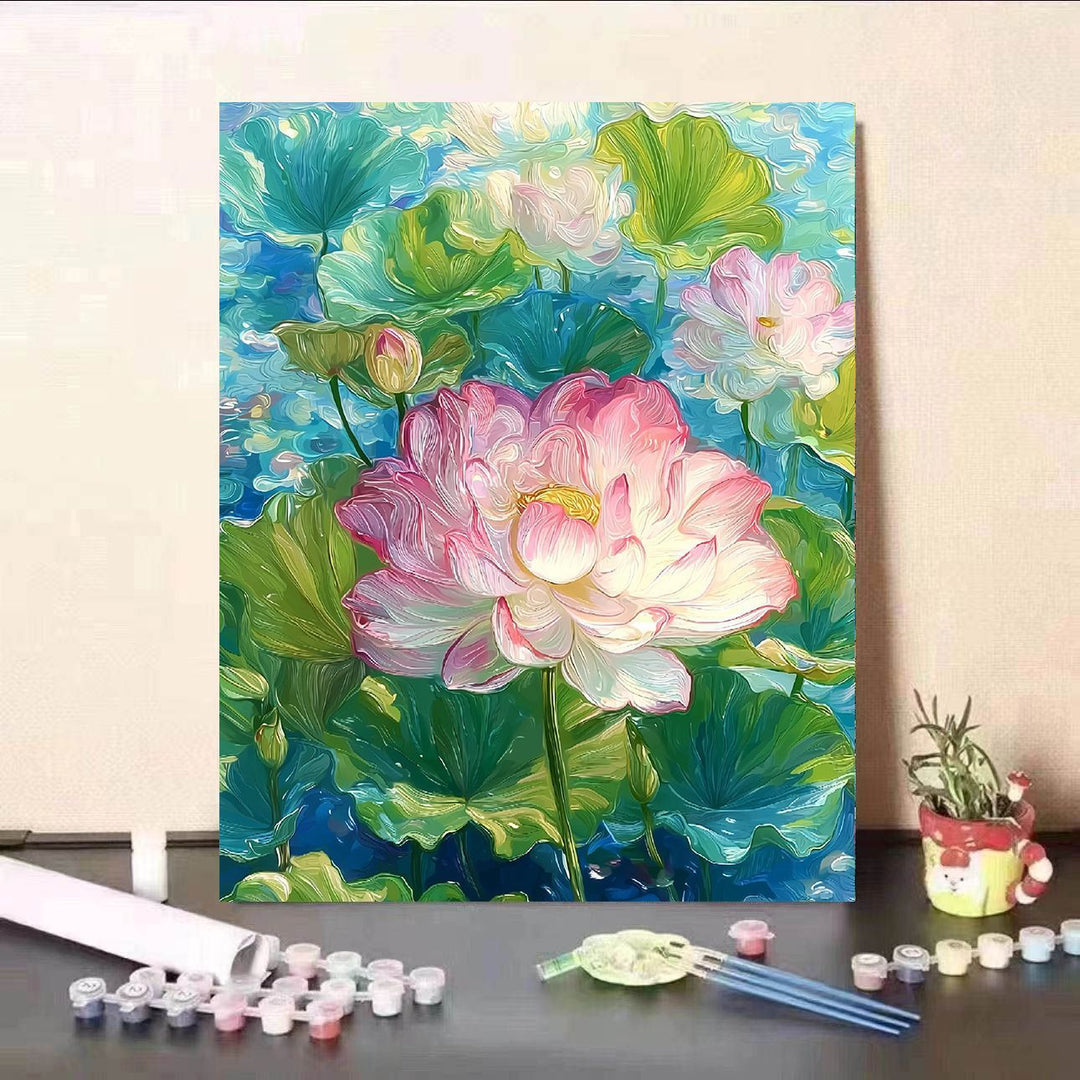 DIY Water Lily and Koi Fish Canvas Painting Kit Stornfield