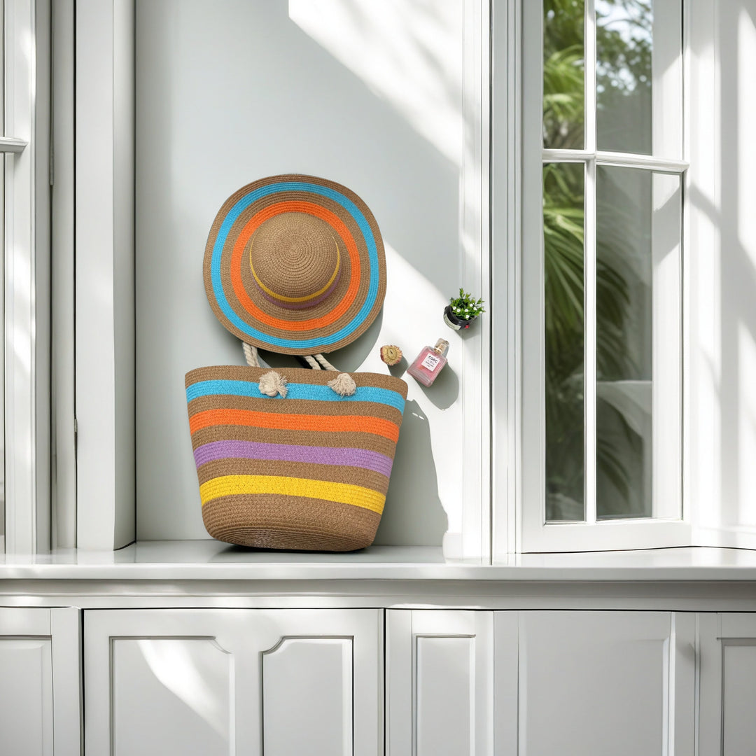 Beach bag with colorful stripes Stornfield