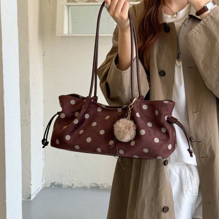 Chic Polka Dot Hobo Tote Bag