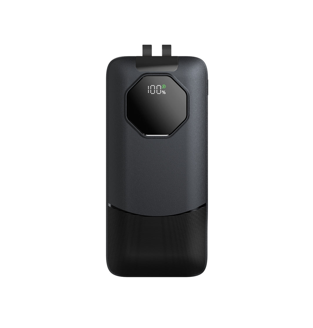 Portable power bank with water-repellent surface and digital charge status indicator Stornfield