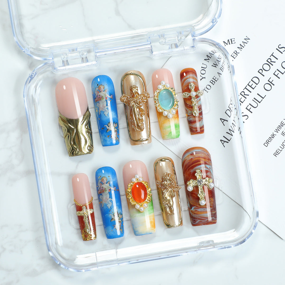 Creative nail art set with luxurious 3D decorations and elegant designs Stornfield