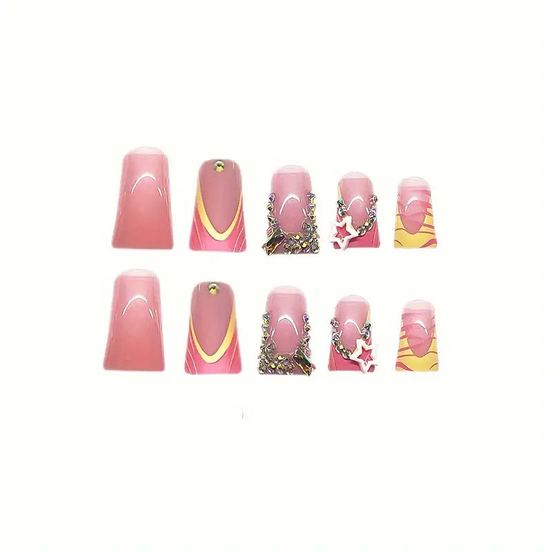 Decorative 3D Themed Press-On Nail Art Stornfield