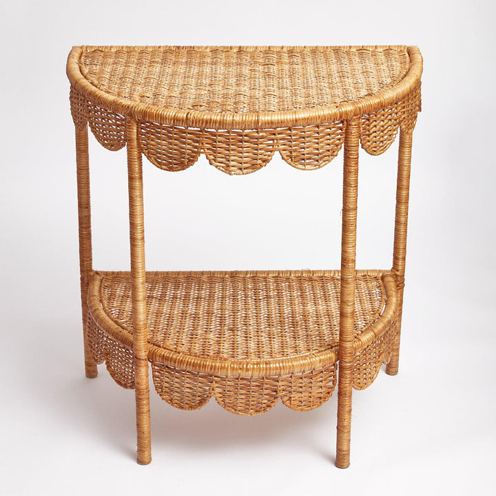 Round wicker table in vintage style Stornfield
