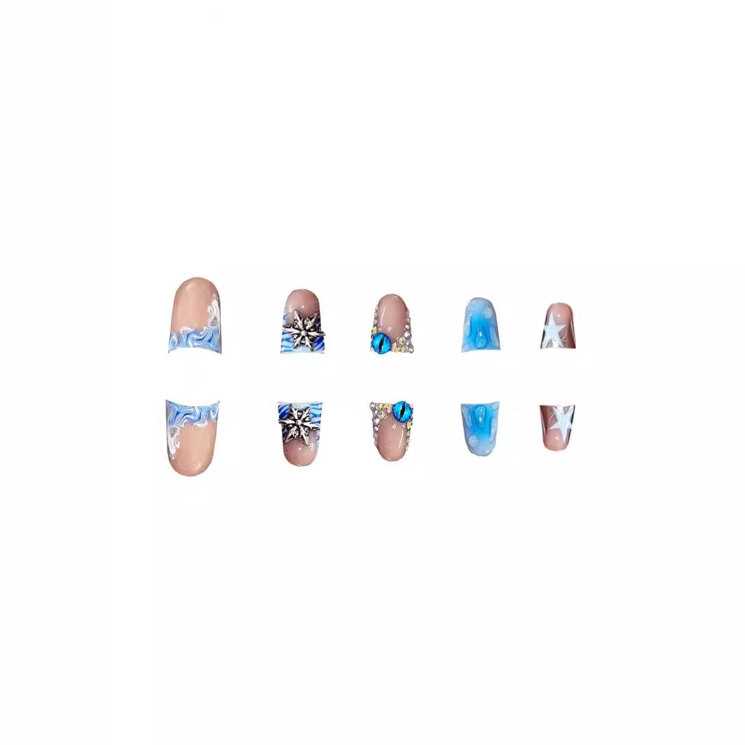 Artistic Acrylic Nail Enhancements with Gem Accents Stornfield
