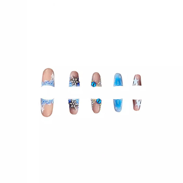 Artistic Acrylic Nail Enhancements with Gem Accents Stornfield