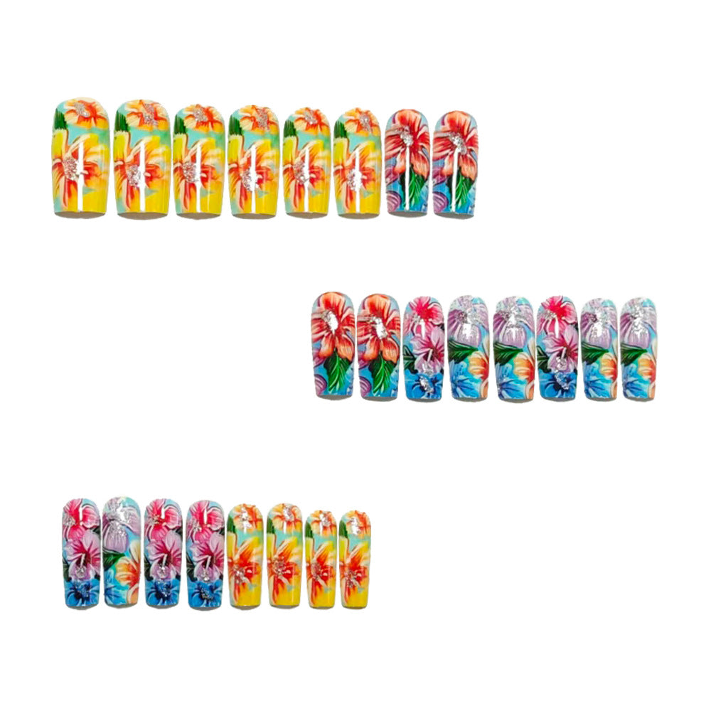 Art nails with colorful flower design Stornfield