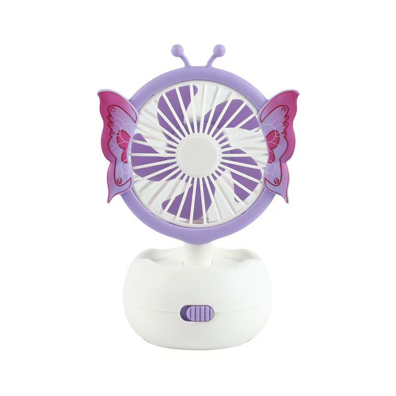 Unisex portable children's table fan with butterfly design, rechargeable and quiet Stornfield