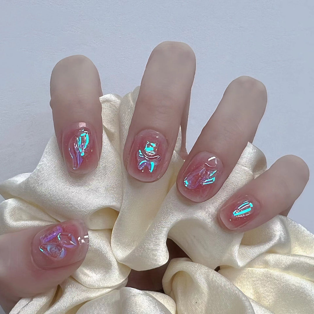 Shiny nail art with holographic accents Stornfield