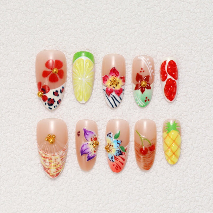 Flower Motif Artificial Nails Stornfield