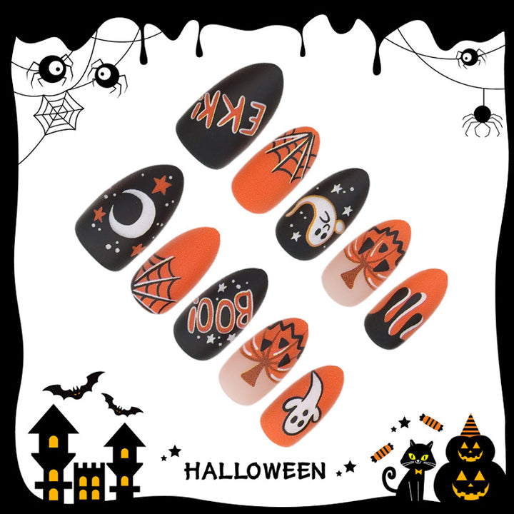 Halloween Artificial Nail Set with Halloween Motifs and Creative Designs Stornfield
