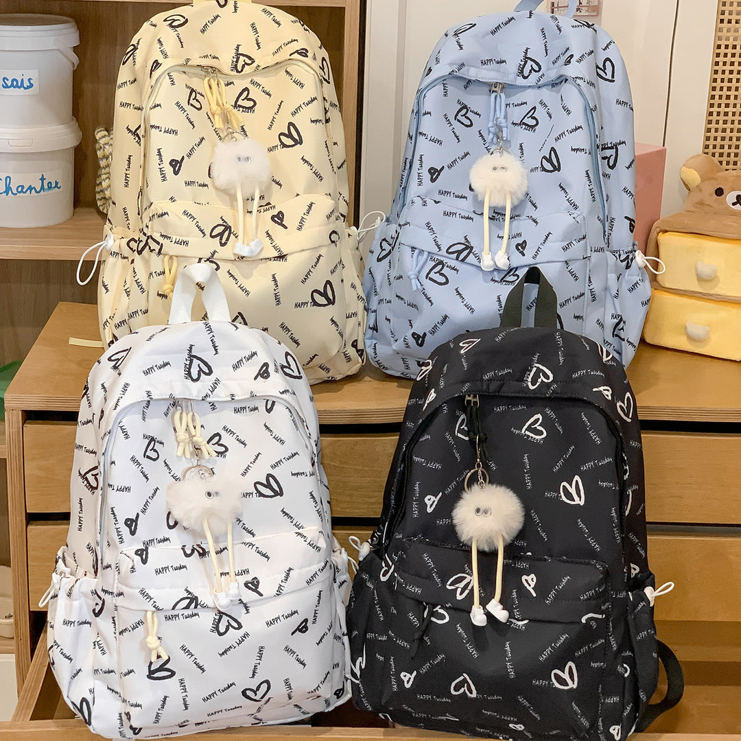 Playful Heart-Patterned Backpack Stornfield