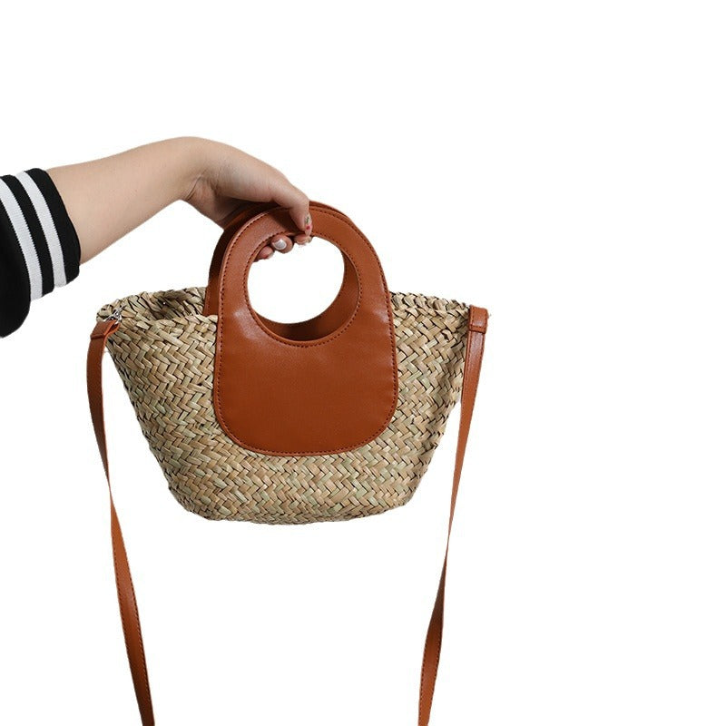Fashionable handbag with combined leather handle Stornfield