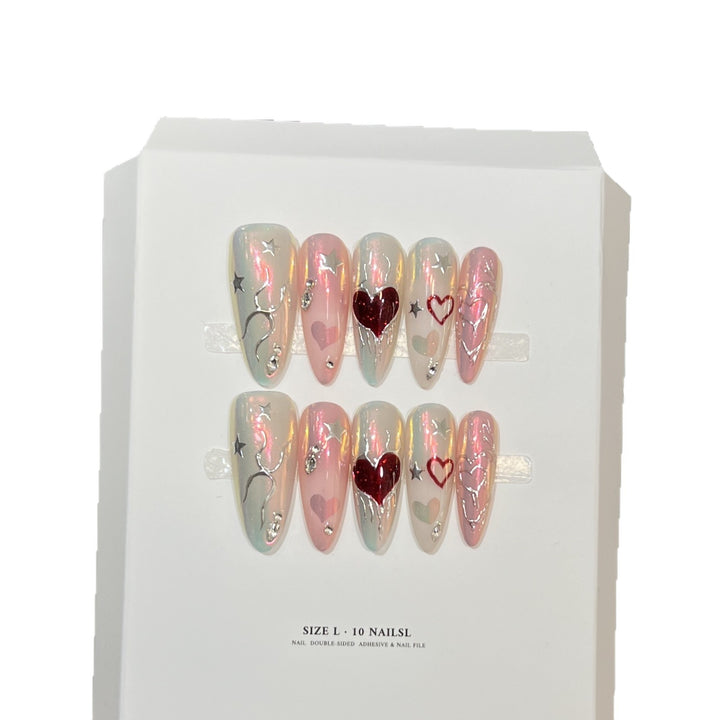 Elegant Decorative Stiletto Press-On Nail Art Set Stornfield